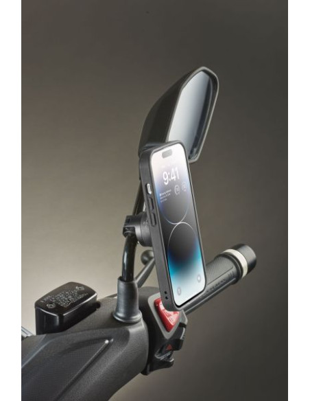 Suport telefon Interphone model Quiklox MIRROR MOUNT – suport universal montare telefon – montaj pe oglinda