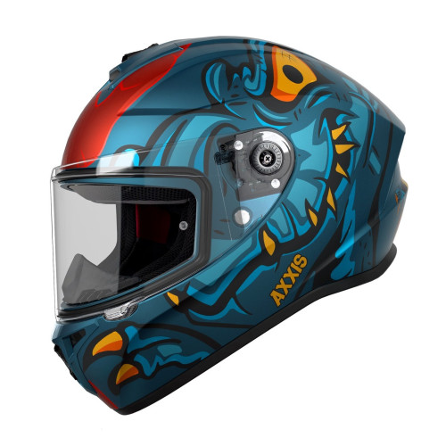 Casca integrala Axxis model Draken S Dinotoon C7 albastru mat - tip viziera: MT-V-18C