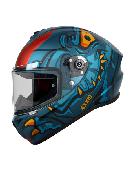 Casca integrala Axxis model Draken S Dinotoon C7 albastru mat - tip viziera: MT-V-18C