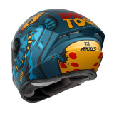 Casca integrala Axxis model Draken S Dinotoon C7 albastru mat - tip viziera: MT-V-18C
