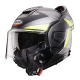 Casca modulabila (flip-back) Caberg model Trip SV Lunar L6 negru/gri/galben fluor mat Pinlock ready - lentila Pinlock inclusa