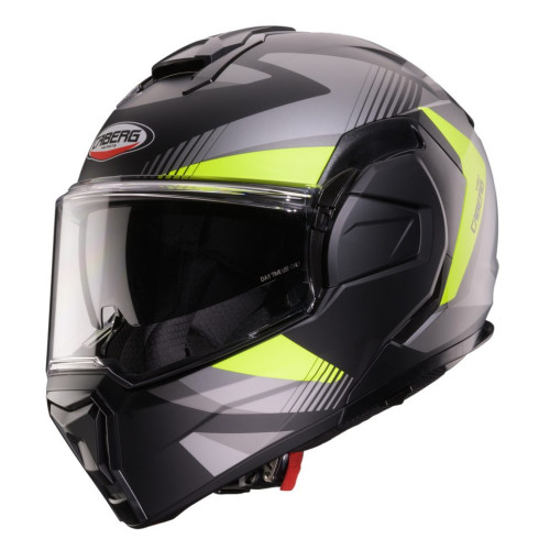 Casca modulabila (flip-back) Caberg model Trip SV Lunar L6 negru/gri/galben fluor mat Pinlock ready - lentila Pinlock inclusa 2