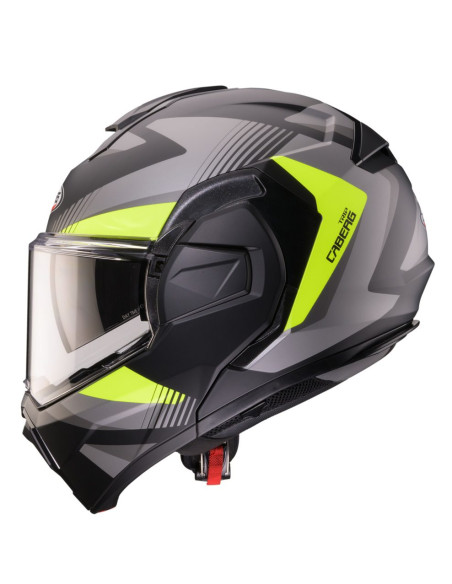 Casca modulabila (flip-back) Caberg model Trip SV Lunar L6 negru/gri/galben fluor mat Pinlock ready - lentila Pinlock inclusa