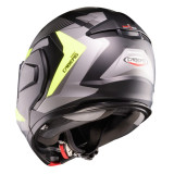 Casca modulabila (flip-back) Caberg model Trip SV Lunar L6 negru/gri/galben fluor mat Pinlock ready - lentila Pinlock inclusa