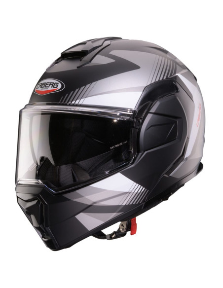Casca modulabila (flip-back) Caberg model Trip SV Lunar S6 negru/gri/alb mat Pinlock ready - lentila Pinlock inclusa