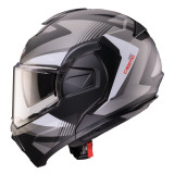 Casca modulabila (flip-back) Caberg model Trip SV Lunar S6 negru/gri/alb mat Pinlock ready - lentila Pinlock inclusa