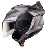 Casca modulabila (flip-back) Caberg model Trip SV Lunar S6 negru/gri/alb mat Pinlock ready - lentila Pinlock inclusa