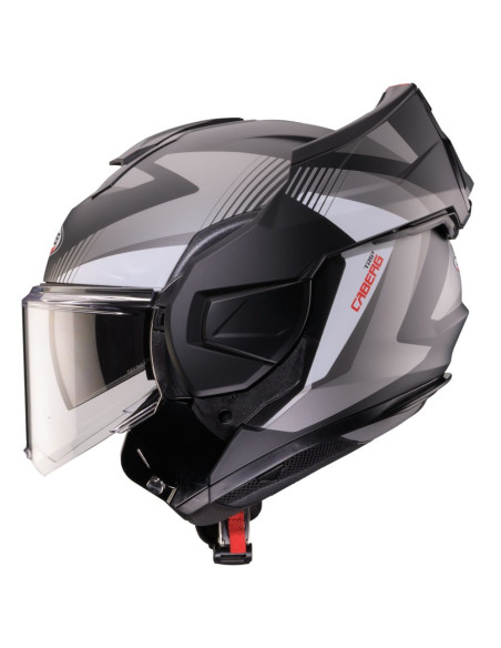 Casca modulabila (flip-back) Caberg model Trip SV Lunar S6 negru/gri/alb mat Pinlock ready - lentila Pinlock inclusa