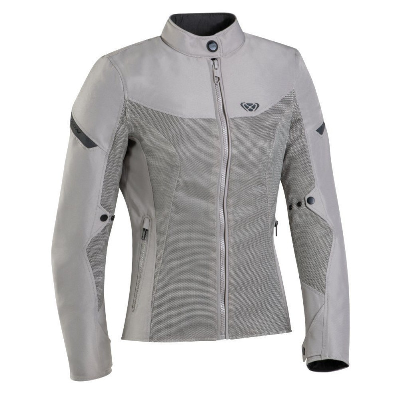 Geaca (jacheta) motociclete femei Racing/Roadster Ixon vara model Fresh LS culoare: greige (gri)