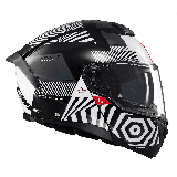 Casca modulabila MT Atom 2 SV Strange B2 negru/alb lucios (ochelari soare integrati) Pinlock Ready - tip viziera: MT-V-35