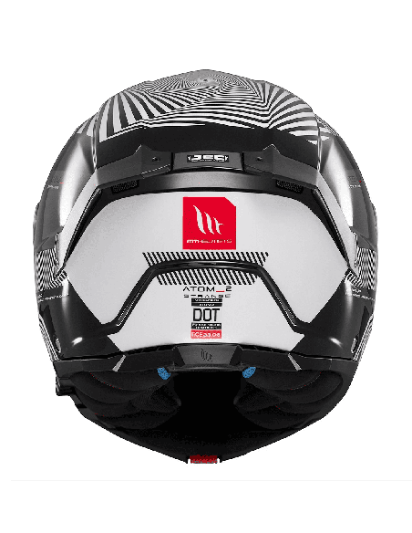 Casca modulabila MT Atom 2 SV Strange B2 negru/alb lucios (ochelari soare integrati) Pinlock Ready - tip viziera: MT-V-35
