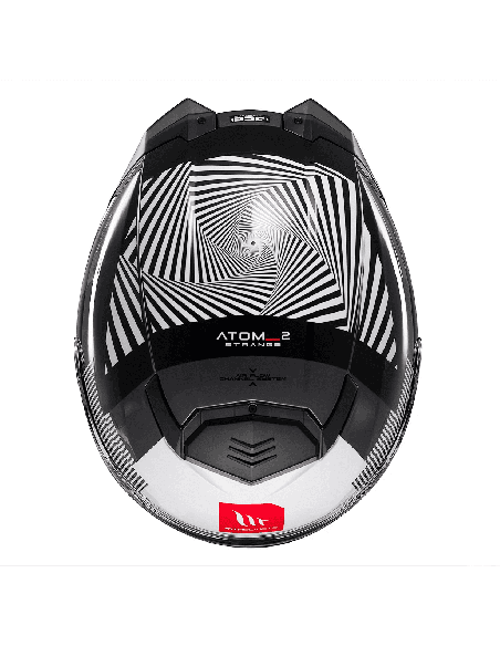 Casca modulabila MT Atom 2 SV Strange B2 negru/alb lucios (ochelari soare integrati) Pinlock Ready - tip viziera: MT-V-35
