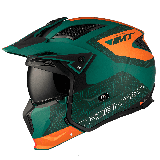 Casca MT Streetfighter SV S Totem C6 verde mat (ochelari soare integrati) - masca (protectie) barbie si cozoroc detasabile - omo