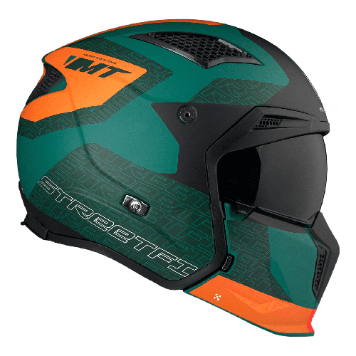 Casca MT Streetfighter SV S Totem C6 verde mat (ochelari soare integrati) - masca (protectie) barbie si cozoroc detasabile - omo 2