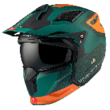 Casca MT Streetfighter SV S Totem C6 verde mat (ochelari soare integrati) - masca (protectie) barbie si cozoroc detasabile - omo