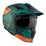 Casca MT Streetfighter SV S Totem C6 verde mat (ochelari soare integrati) - masca (protectie) barbie si cozoroc detasabile - omo