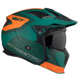 Casca MT Streetfighter SV S Totem C6 verde mat (ochelari soare integrati) - masca (protectie) barbie si cozoroc detasabile - omo