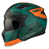 Casca MT Streetfighter SV S Totem C6 verde mat (ochelari soare integrati) - masca (protectie) barbie si cozoroc detasabile - omo