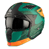 Casca MT Streetfighter SV S Totem C6 verde mat (ochelari soare integrati) - masca (protectie) barbie si cozoroc detasabile - omo