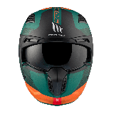 Casca MT Streetfighter SV S Totem C6 verde mat (ochelari soare integrati) - masca (protectie) barbie si cozoroc detasabile - omo