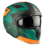 Casca MT Streetfighter SV S Totem C6 verde mat (ochelari soare integrati) - masca (protectie) barbie si cozoroc detasabile - omo
