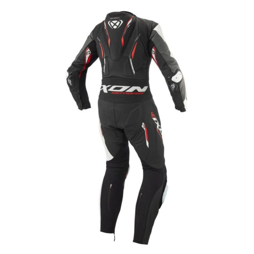 Costum (combinezon) motociclete barbati piele Ixon vara model Demonio culoare: negru/alb/rosu 2