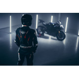 Costum (combinezon) motociclete barbati piele Ixon vara model Demonio culoare: negru/alb/rosu