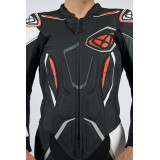 Costum (combinezon) motociclete barbati piele Ixon vara model Demonio culoare: negru/alb/rosu