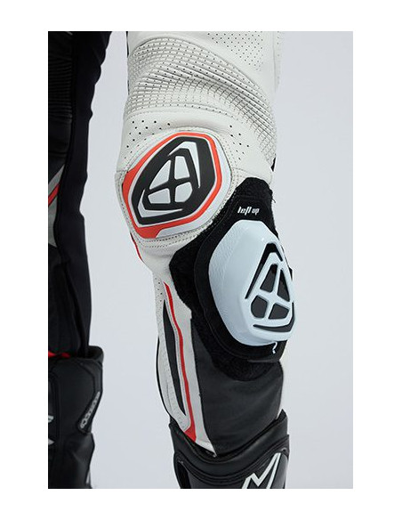 Costum (combinezon) motociclete barbati piele Ixon vara model Demonio culoare: negru/alb/rosu