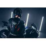 Costum (combinezon) motociclete barbati piele Ixon vara model Demonio culoare: negru/alb/rosu