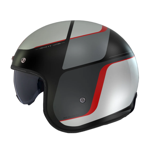Casca open face motociclete MT Le Mans 2 S SV Luther B15 rosu/gri mat (ochelari soare integrati) - omologare noua ECE 22.06 2