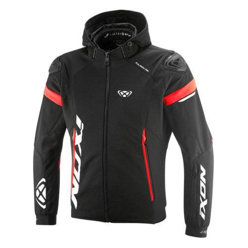 Geaca (jacheta) motociclete barbati Racing/Roadster Ixon vara model Pulsion Air MS culoare: negru/alb/rosu