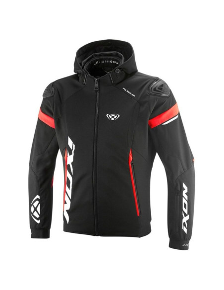 Geaca (jacheta) motociclete barbati Racing/Roadster Ixon vara model Pulsion Air MS culoare: negru/alb/rosu