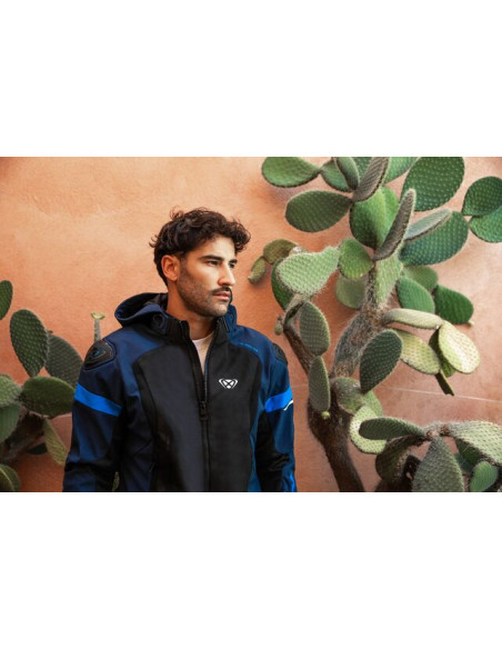 Geaca (jacheta) motociclete barbati Racing/Roadster Ixon vara model Pulsion Air MS culoare: negru/navy (albastru)/alb