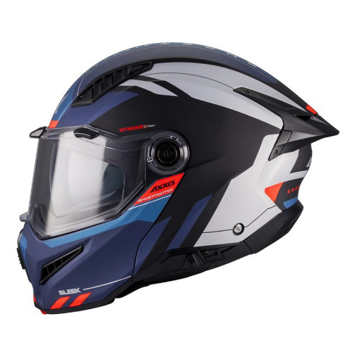Casca modulabila (flip-up) Axxis GhostFighter SV Sleek B7 albastru mat (ochelari soare integrati) Pinlock Ready – tip viziera: M 2