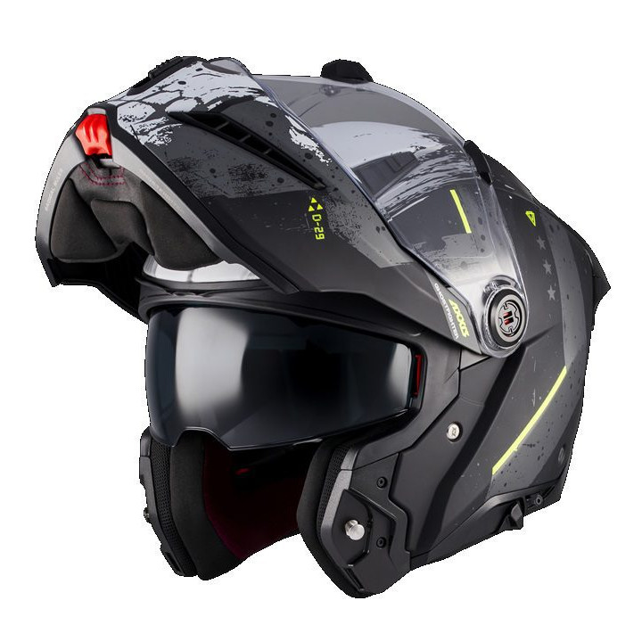 Casca modulabila (flip-up) Axxis GhostFighter SV D29 B2 gri mat (ochelari soare integrati) Pinlock Ready – tip viziera: MT-V-36