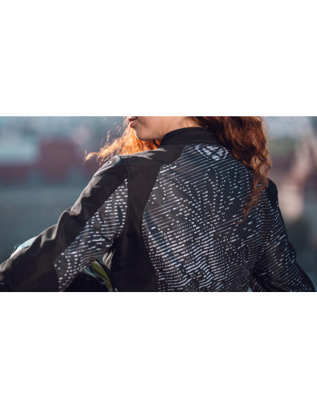 Geaca (jacheta) motociclete femei Roadster/Urban Ixon All season model Artemis LS culoare: negru/alb (concept 3 in 1)