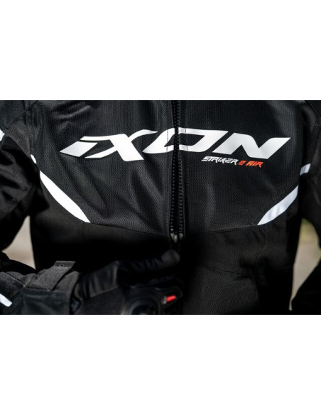 Geaca (jacheta) motociclete barbati Racing/Roadster Ixon vara model Striker 2 AIR WP MS culoare: negru/alb
