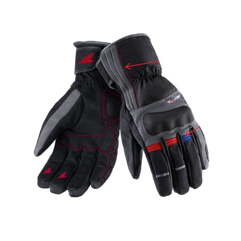 Manusi barbati Touring iarna Seventy model SD-T5 gri/rosu/albastru – WinterTex