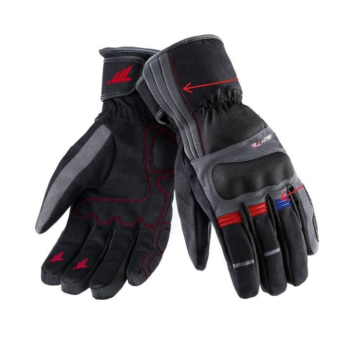 Manusi barbati Touring iarna Seventy model SD-T5 gri/rosu/albastru – WinterTex