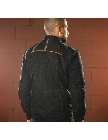 Geaca (jacheta) motociclete barbati Roadster Ixon vara model Ostro MS culoare: negru/rosu