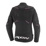 Geaca (jacheta) motociclete femei Racing/Roadster Ixon All season model Meteor 31 LS culoare: negru/alb/roz (concept 3 in 1)