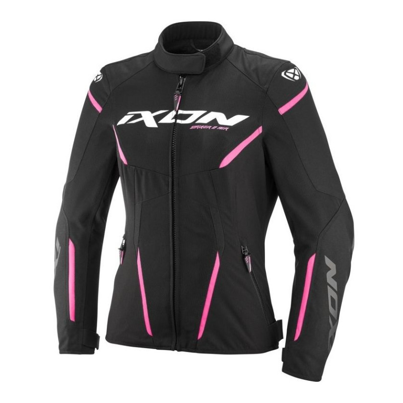 Geaca (jacheta) motociclete femei Racing/Roadster Ixon vara model Striker 2 AIR WP LS culoare: negru/roz