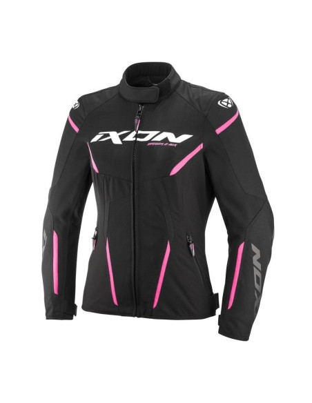 Geaca (jacheta) motociclete femei Racing/Roadster Ixon vara model Striker 2 AIR WP LS culoare: negru/roz