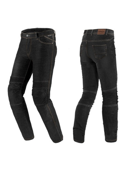 Blugi (jeans) moto barbati Seventy model SD-PJ6 tip Slim fit culoare: negru (cu insertii Aramid Kevlar)