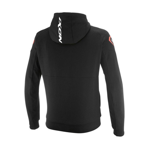 Geaca (hanorac tip hoodie) motociclete barbati Urban Ixon vara model Touchdown Ultra MS culoare: negru/alb/rosu 2