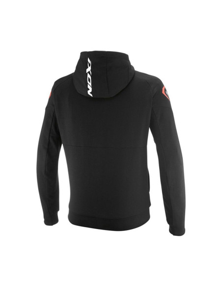 Geaca (hanorac tip hoodie) motociclete barbati Urban Ixon vara model Touchdown Ultra MS culoare: negru/alb/rosu