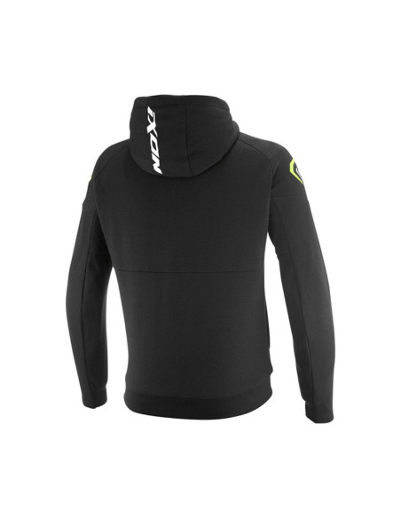 Geaca (hanorac tip hoodie) motociclete barbati Urban Ixon vara model Touchdown Ultra MS culoare: negru/alb/galben