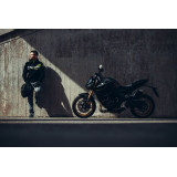 Geaca (hanorac tip hoodie) motociclete barbati Urban Ixon vara model Touchdown Ultra MS culoare: negru/alb/galben