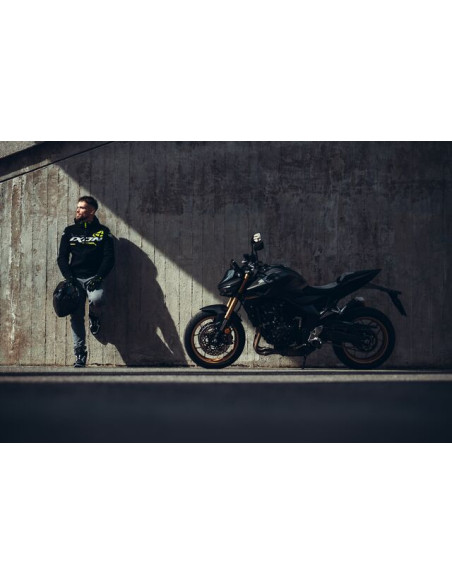 Geaca (hanorac tip hoodie) motociclete barbati Urban Ixon vara model Touchdown Ultra MS culoare: negru/alb/galben